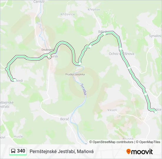 Автобус 340: карта маршрута