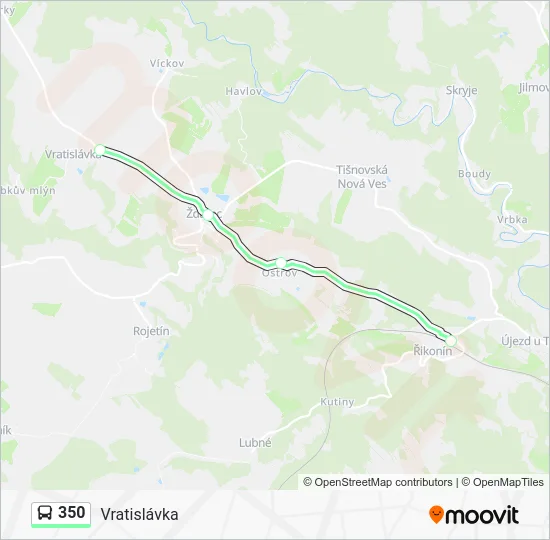 Автобус 350: карта маршрута