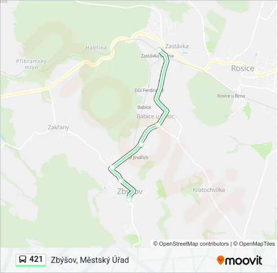 Автобус 421: карта маршрута
