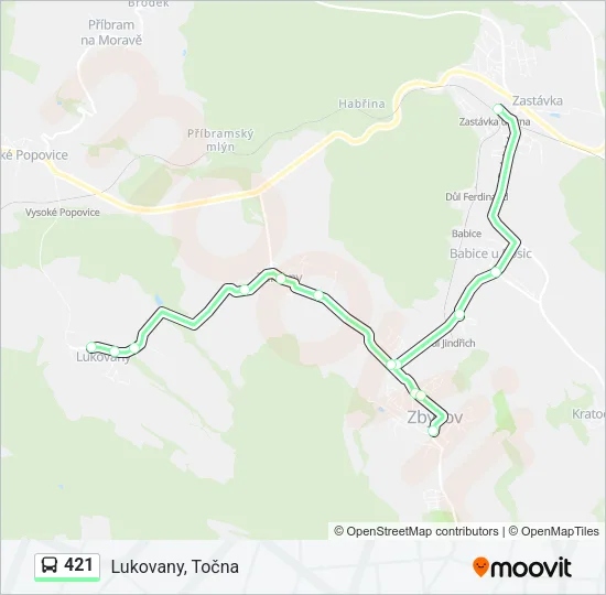 Автобус 421: карта маршрута