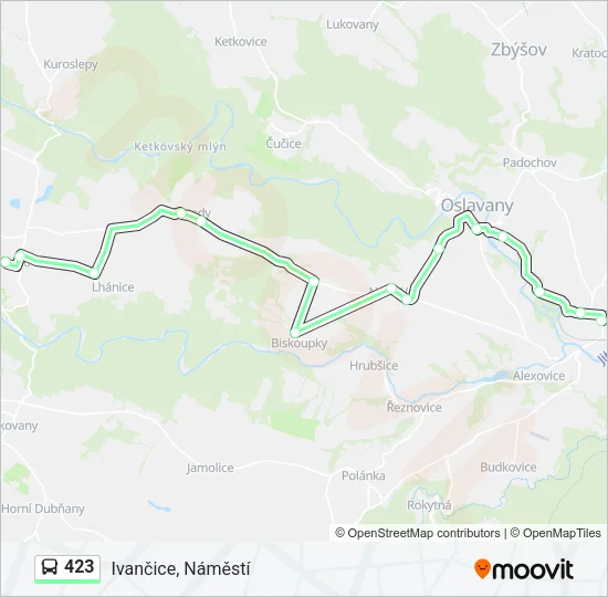 Автобус 423: карта маршрута