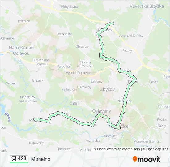 Автобус 423: карта маршрута