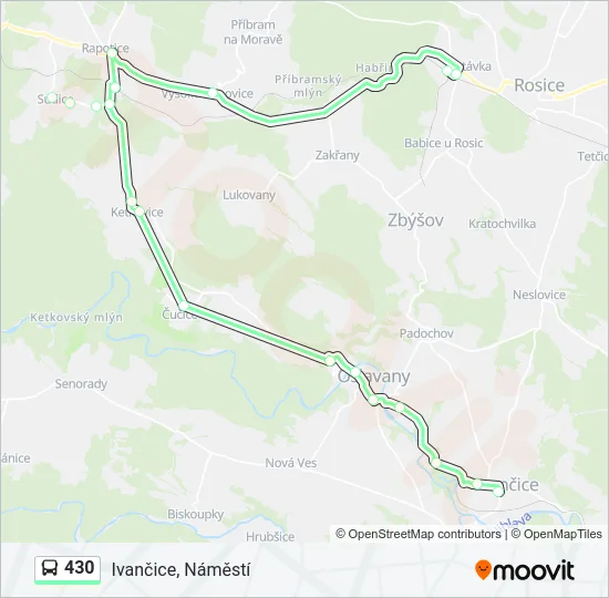 Автобус 430: карта маршрута