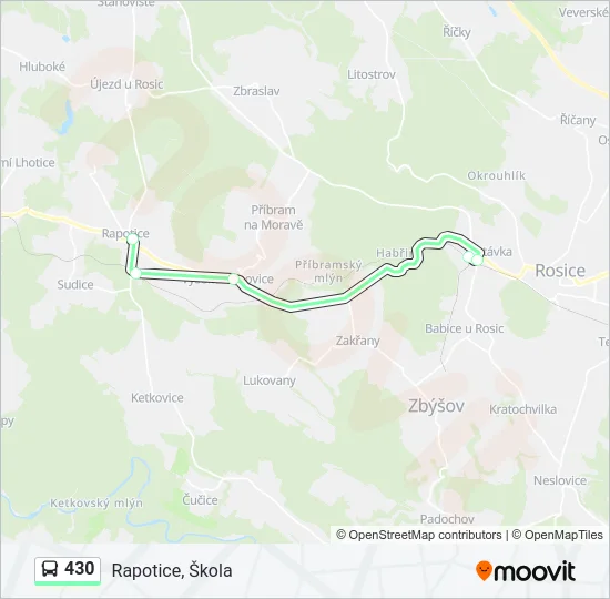 Автобус 430: карта маршрута