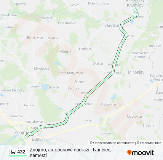Автобус 432: карта маршрута