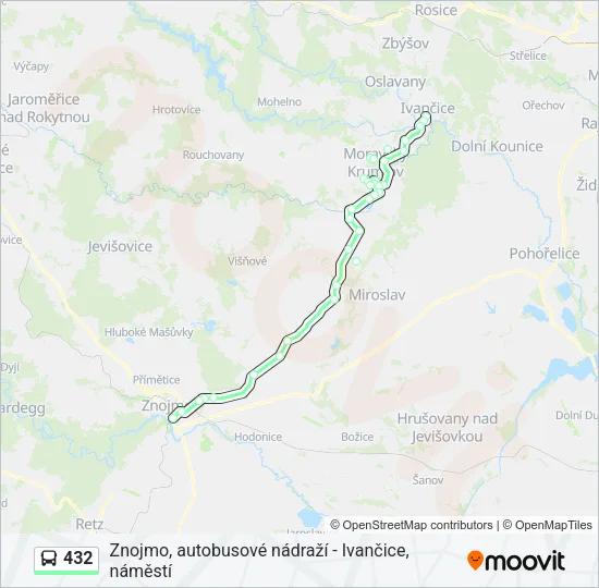 Автобус 432: карта маршрута