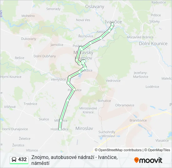 Автобус 432: карта маршрута