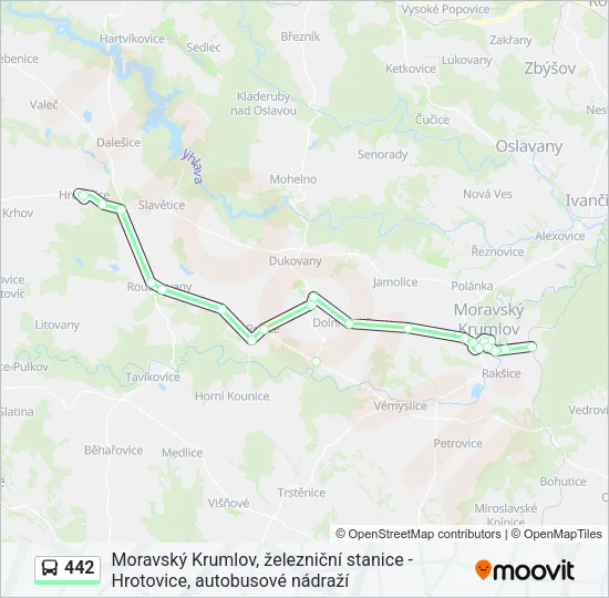 Автобус 442: карта маршрута