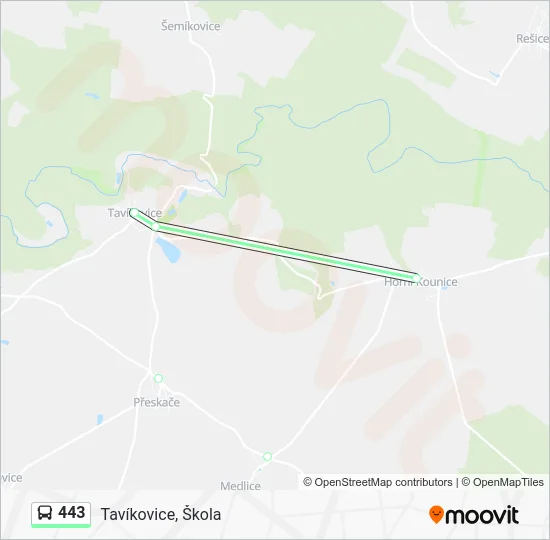 Автобус 443: карта маршрута