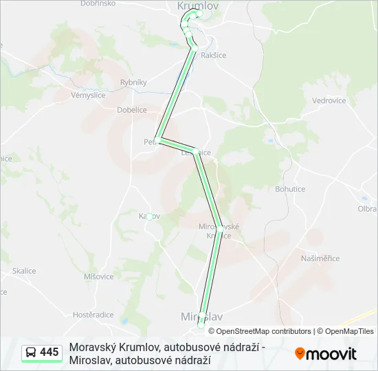 Автобус 445: карта маршрута