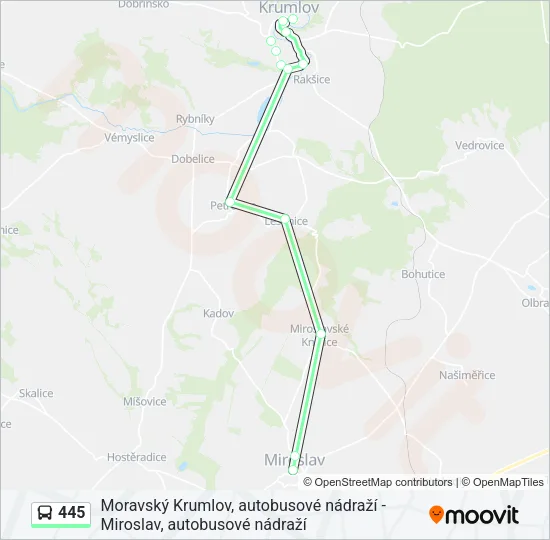 Автобус 445: карта маршрута