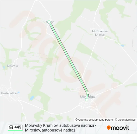 Автобус 445: карта маршрута