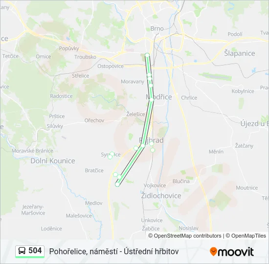 504 Bus Line Map