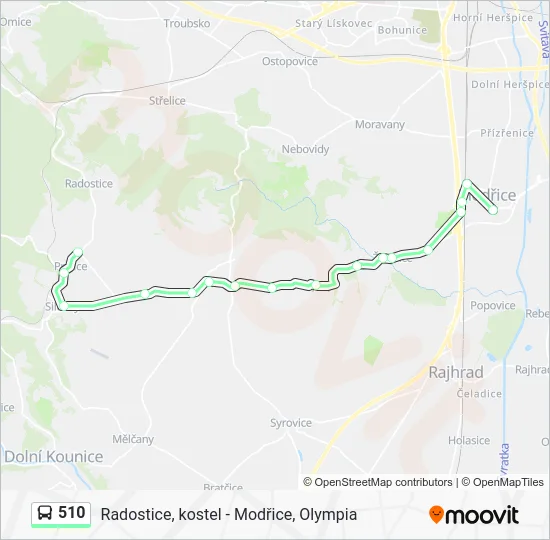 Автобус 510: карта маршрута