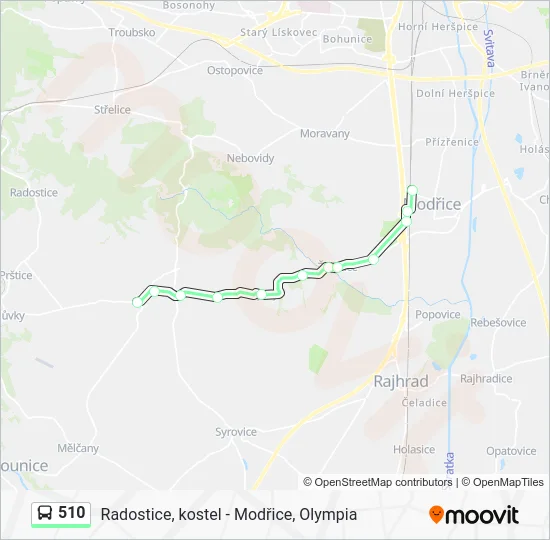 Автобус 510: карта маршрута