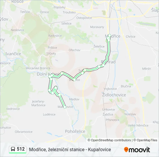 Автобус 512: карта маршрута