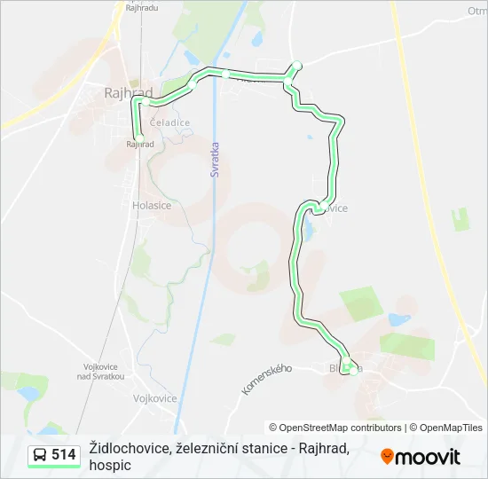 514 Bus Line Map