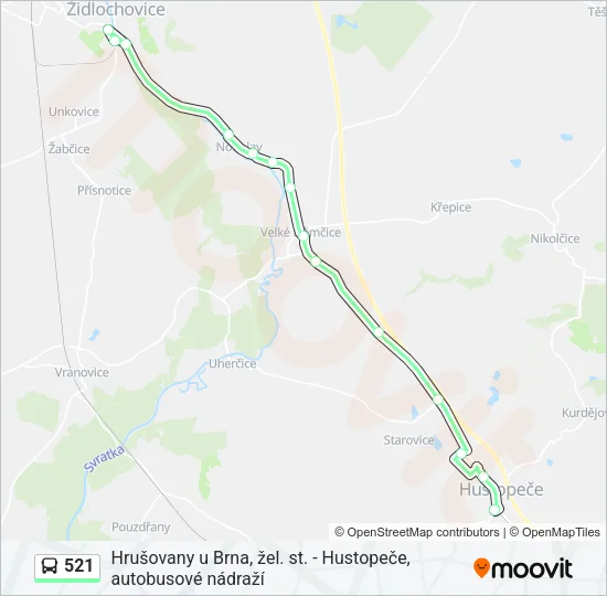 521 Bus Line Map