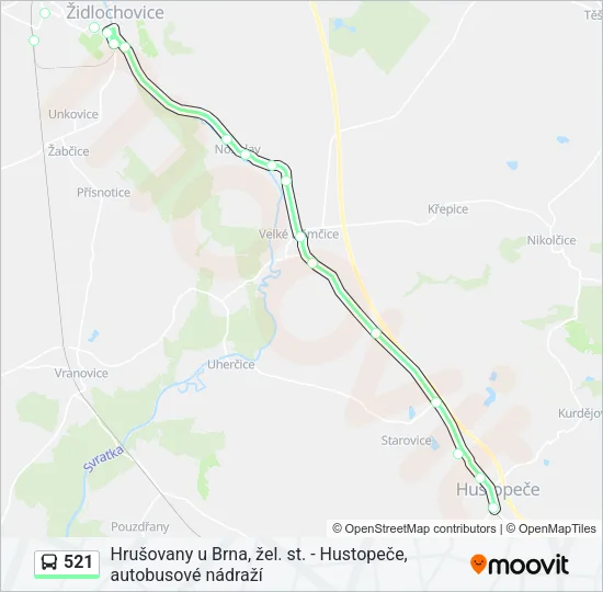521 Bus Line Map