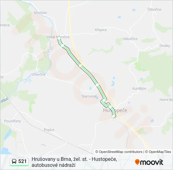 521 Bus Line Map