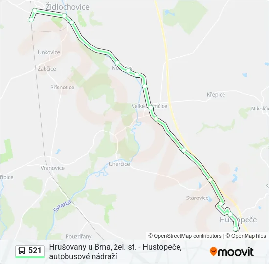 521 Bus Line Map