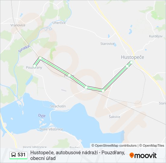 Автобус 531: карта маршрута