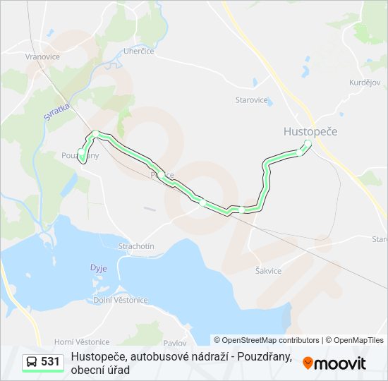 Автобус 531: карта маршрута