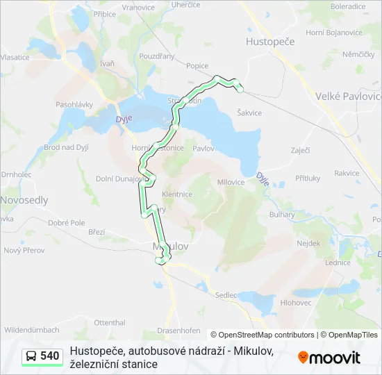 Автобус 540: карта маршрута