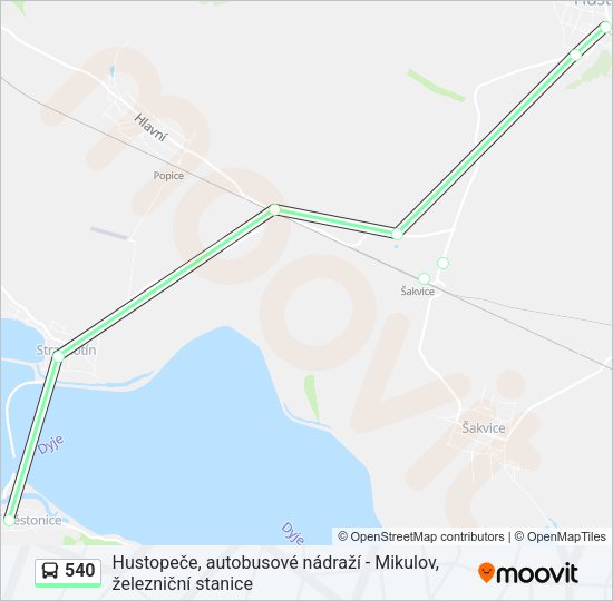 Автобус 540: карта маршрута