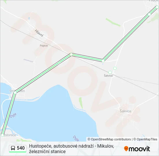 540 Bus Line Map