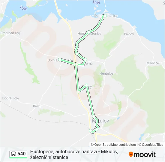 Автобус 540: карта маршрута