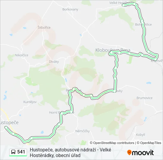 Автобус 541: карта маршрута