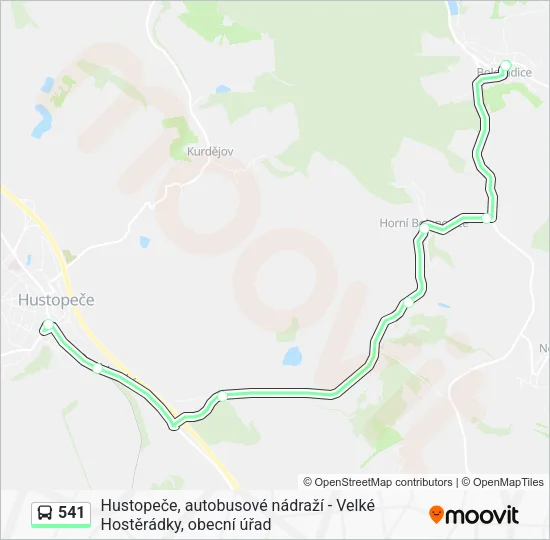 Автобус 541: карта маршрута