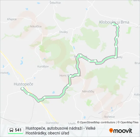 Автобус 541: карта маршрута