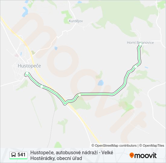Автобус 541: карта маршрута