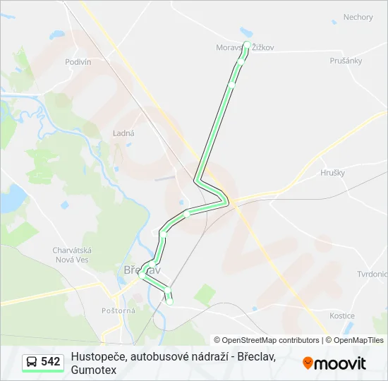 542 Bus Line Map