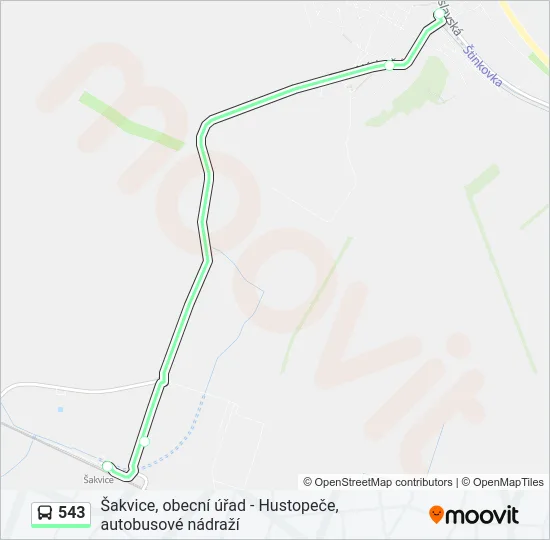 Автобус 543: карта маршрута