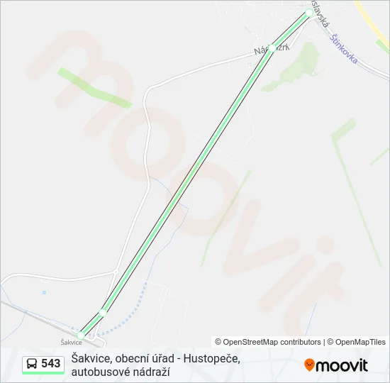 Автобус 543: карта маршрута