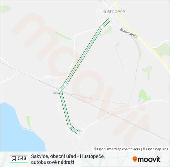 Автобус 543: карта маршрута