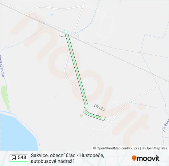 Автобус 543: карта маршрута