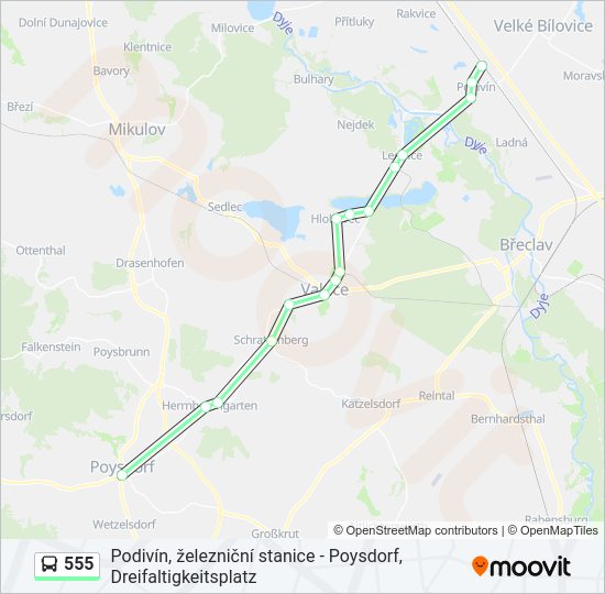 555 Route Schedules, Stops & Maps Poysdorf, Dreifaltigkeitsplatz