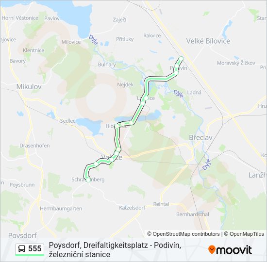 555 Route Schedules, Stops & Maps Schrattenberg, Kirchenplatz (Updated)