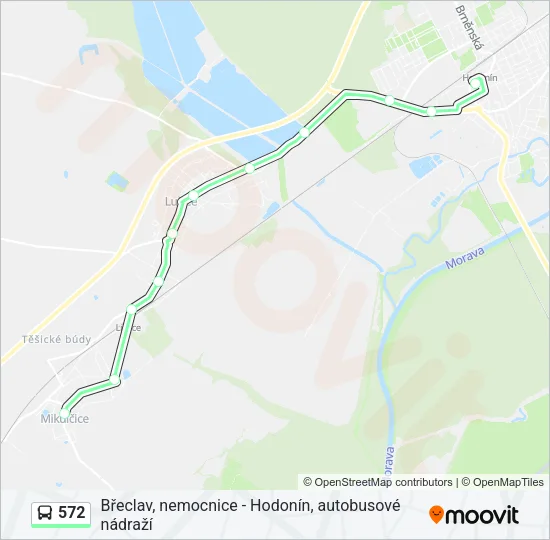 Автобус 572: карта маршрута