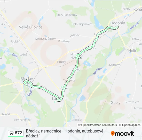 Автобус 572: карта маршрута