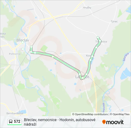 Автобус 572: карта маршрута