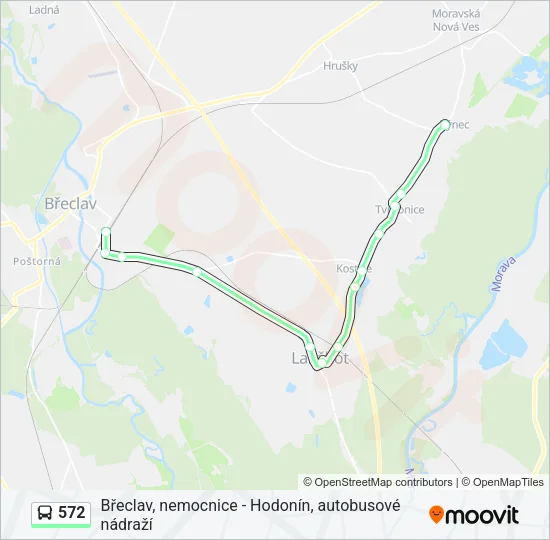Автобус 572: карта маршрута