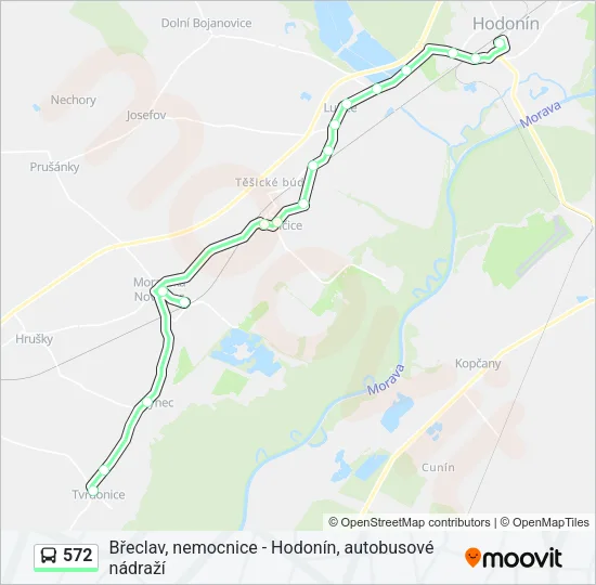 Автобус 572: карта маршрута