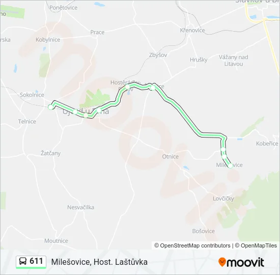 611 Bus Line Map
