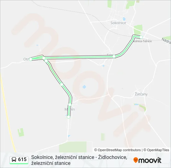 Автобус 615: карта маршрута
