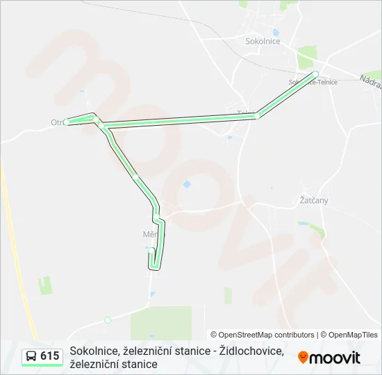 Автобус 615: карта маршрута